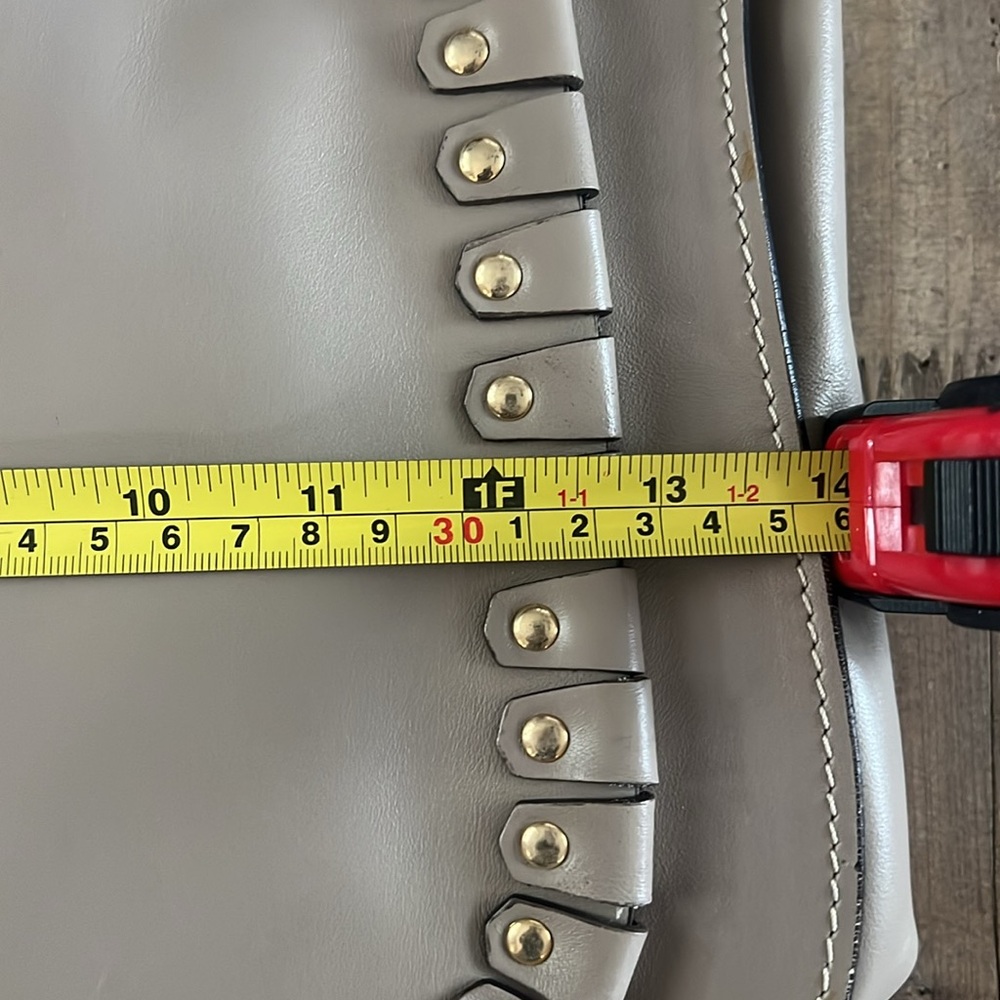 Cavalcanti Taupe Shoulder Bag with Stud Trim - Picture 11 of 14